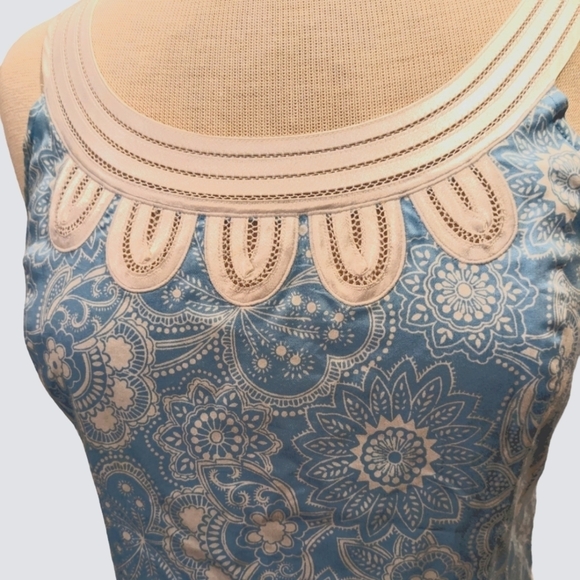 Ann Taylor Loft Blue Floral Shift Midi Dress - Picture 3 of 6